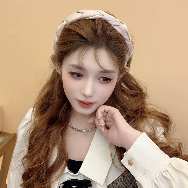 カチューシャ レディース キッズ まとめ髪 ヘアアクセサリー 痛くない ヘアバンド ヘッドアクセサリー シック 太め （ベージュ）