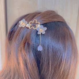 キラキラアクセサリー 6タイプ 花 ヘアピン クロスヘアピン 前髪 かわいい ゴールド オシャレ 髪飾り 上品 （ゴールド）
