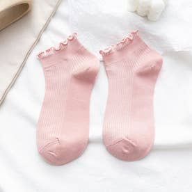 冷えとり靴下 カラーソックス 靴下 レディース フットウェア ショート丈  可愛い （ピンク）