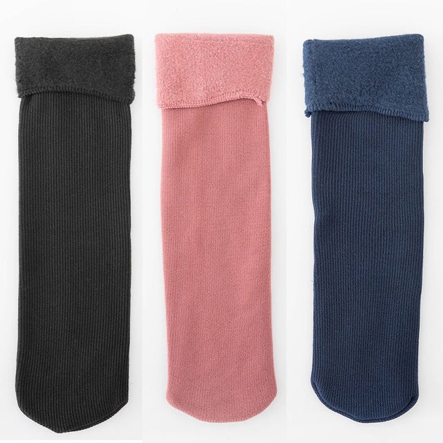 
                    冷えとり靴下 3足セット 裏起毛 ソックス 靴下 レディース フットウェア  あったか 可愛い ふわふわ 温かい （ブラック+ピンク+ネイビー）