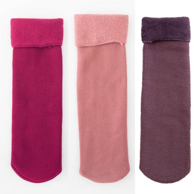 
                    冷えとり靴下 3足セット 裏起毛 ソックス 靴下 レディース フットウェア  あったか 可愛い ふわふわ 温かい （ホットピンク+ピンク+パープル）