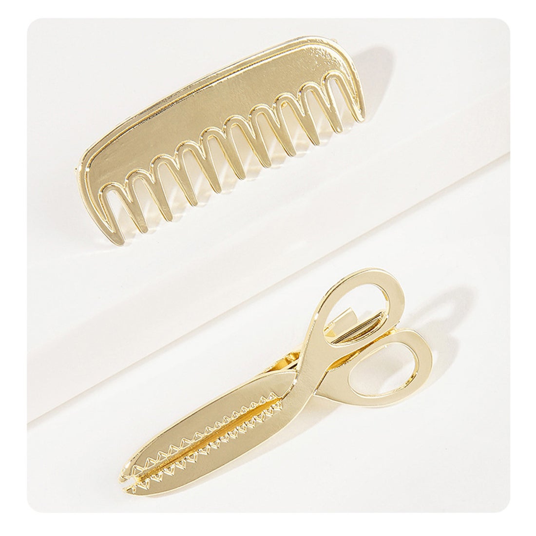 ヘアピン 2点セット ゴールド ショッピングゴー shoppinggo デザインヘアピン 2点セット ハサミ クシ