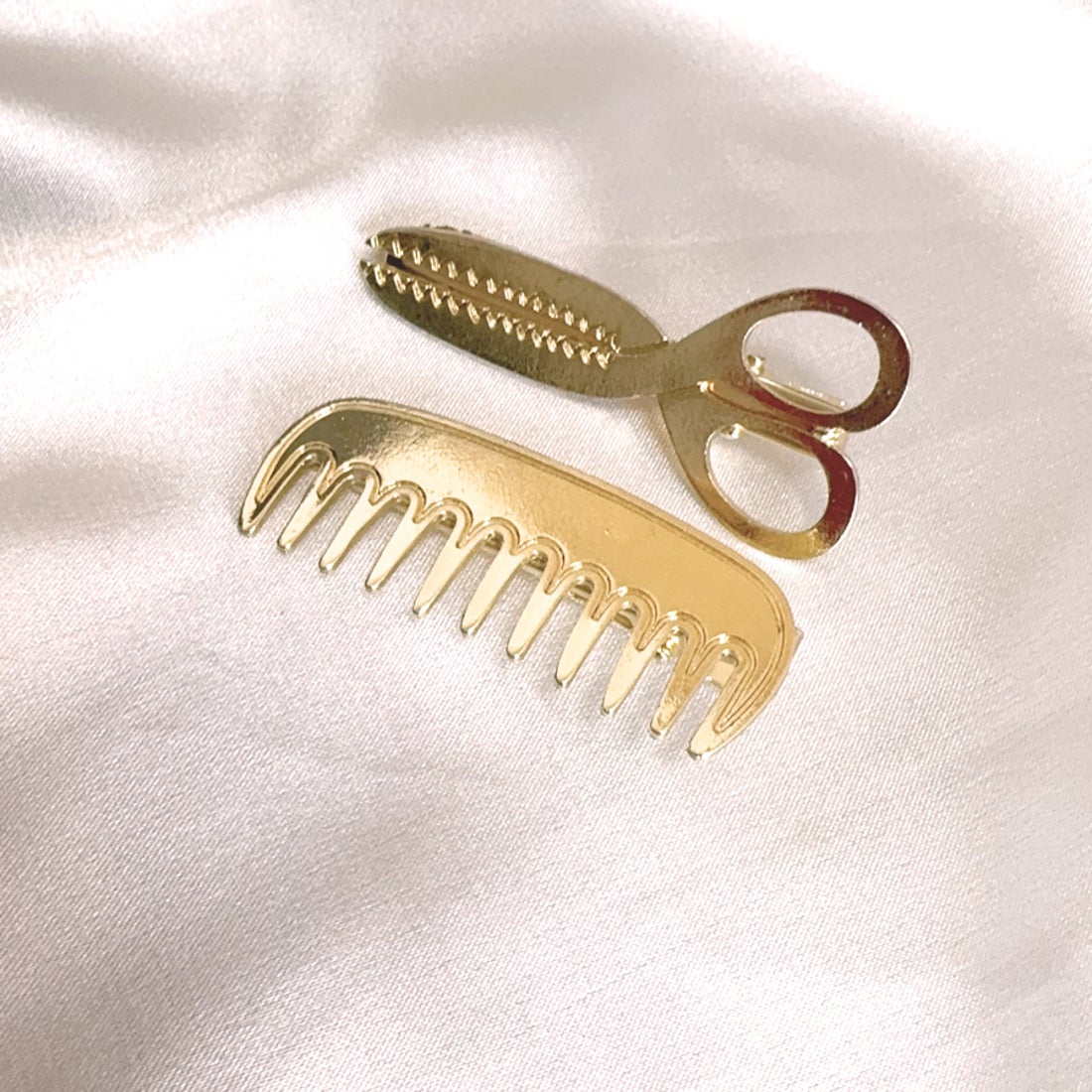ショッピングゴー shoppinggo デザインヘアピン 2点セット ハサミ クシ