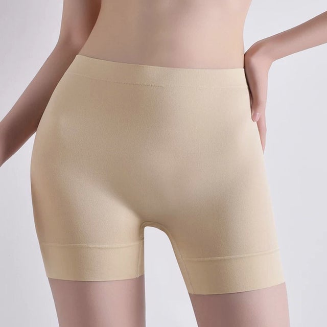 ペチパンツレース ペチコート パンツ インナーショーツ 無地 ボックスショーツ シームレス 下着 インナーパンツ 見せパンツ シンプル 可愛い 透け防止 【返品不可商品】 （ベージュ）