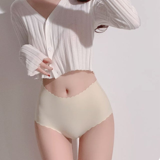 ショーツ シームレス ハイウエスト 無地 プレーンショーツ 下着 女性 パンツ ショーツ単品 薄型 パンティ レース スダンダードショーツ 伸縮性 （ベージュ）