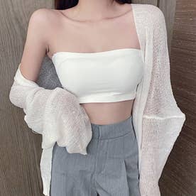 夏服 ブラトップ カップ付きキャミソール チューブトップブラ  セクシー パット付 インナー 韓国ファッション （ホワイト）