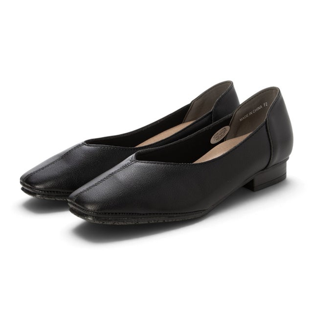 スクエアトゥカットパンプス （BLACK）