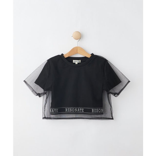 メッシュデザインTシャツ （ブラック(019)）