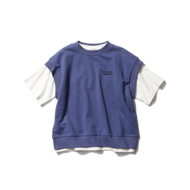 
                    SHOO･LA･RUE/Kids 五分袖Tシャツ+ミニ裏毛ベストセット （ブルー(092)）