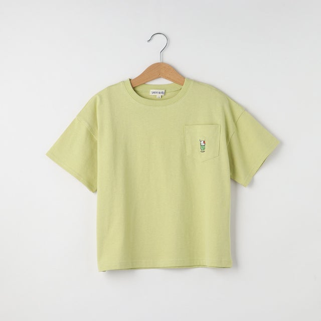 
                    【110-140cm】ポケット刺繍Tシャツ （ライトイエロー(030)）