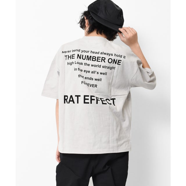 バックナロープリントビッグTシャツ （ライトグレー）