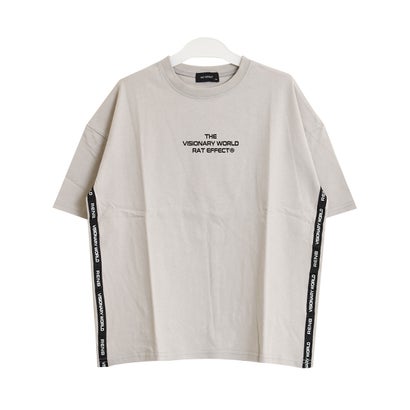 サイドテープ付きバックプリントビックTシャツ （オフホワイト）｜詳細画像