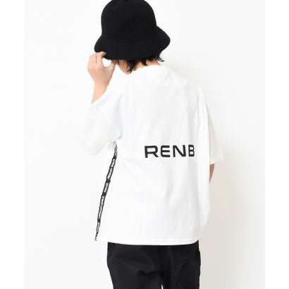 サイドテープ付きバックプリントビックTシャツ （オフホワイト）｜詳細画像