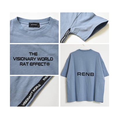 サイドテープ付きバックプリントビックTシャツ （オフホワイト）｜詳細画像