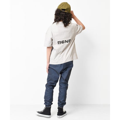 サイドテープ付きバックプリントビックTシャツ （ライトブルー）｜詳細画像