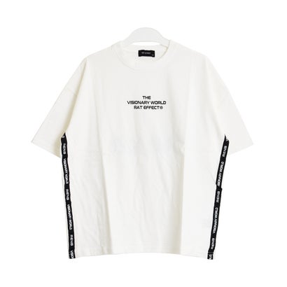 サイドテープ付きバックプリントビックTシャツ （ライトブルー）｜詳細画像