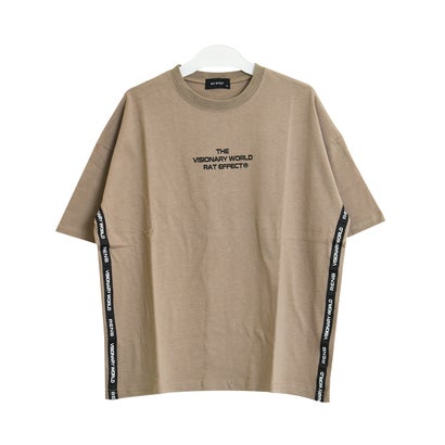 サイドテープ付きバックプリントビックTシャツ （ライトブルー）｜詳細画像