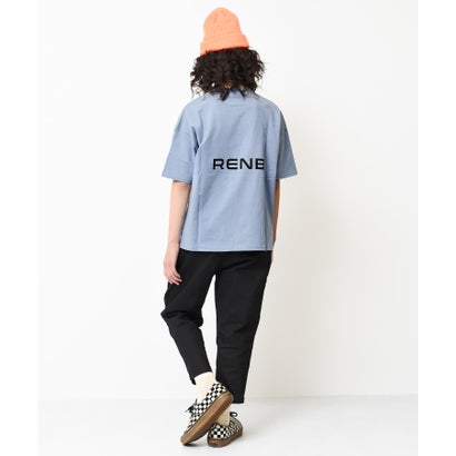 サイドテープ付きバックプリントビックTシャツ （ブラック）｜詳細画像