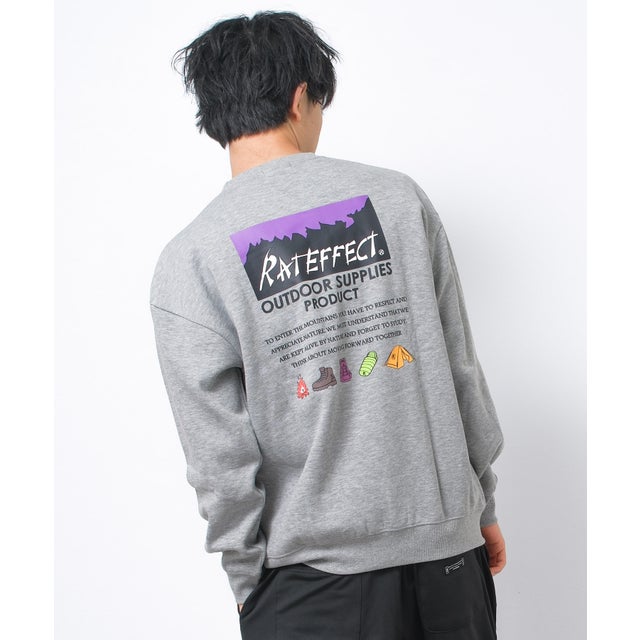RAT OUTDOOR 裏起毛トレーナー （杢グレー）