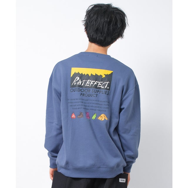 RAT OUTDOOR 裏起毛トレーナー （グレイッシュブルー）