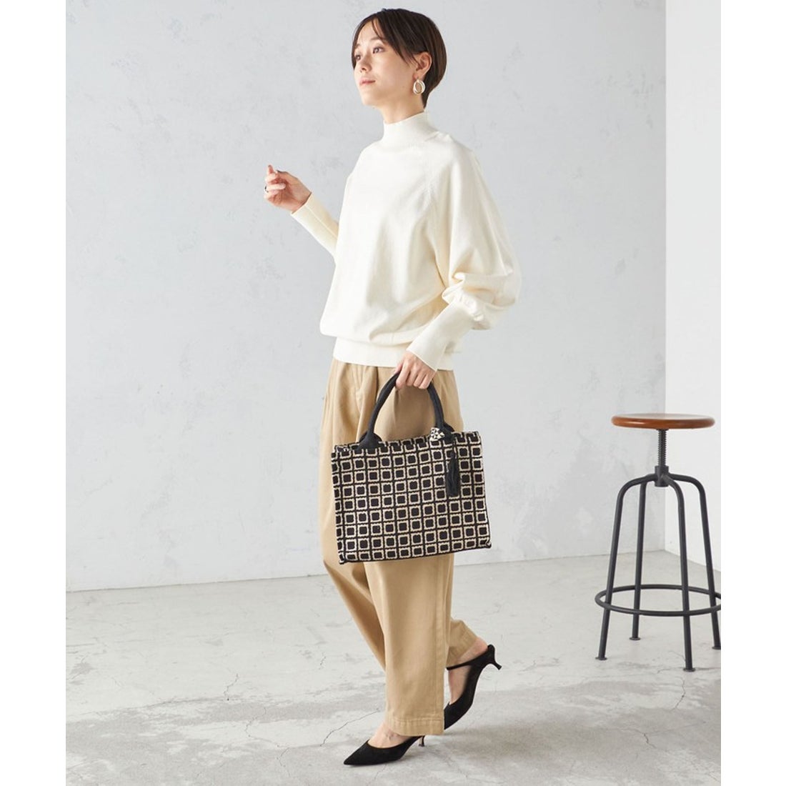 シップス SHIPS 【SHIPS別注】BINDU:横型 ジャカード トート 
