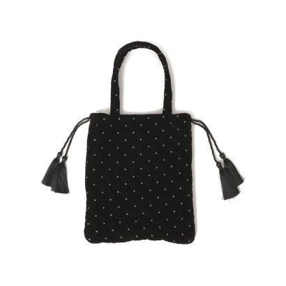 《予約》【SHIPS別注】MALUS: 刺繍 ポリエステル ベロア トート （ワイン）｜詳細画像