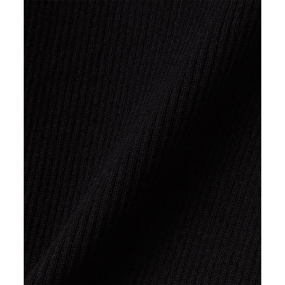 80～90cm / 〈手洗い可能〉フリル ネック リブニット  （ブラック）｜詳細画像