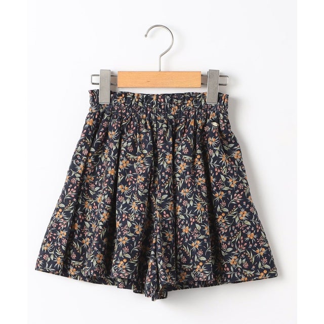 140～150cm / フラワー コーデュロイ  キュロット （ネイビー）