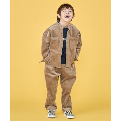 100～130cm / コーデュロイ スタンドカラー シャツ ジャケット （ブラウン系）｜詳細画像
