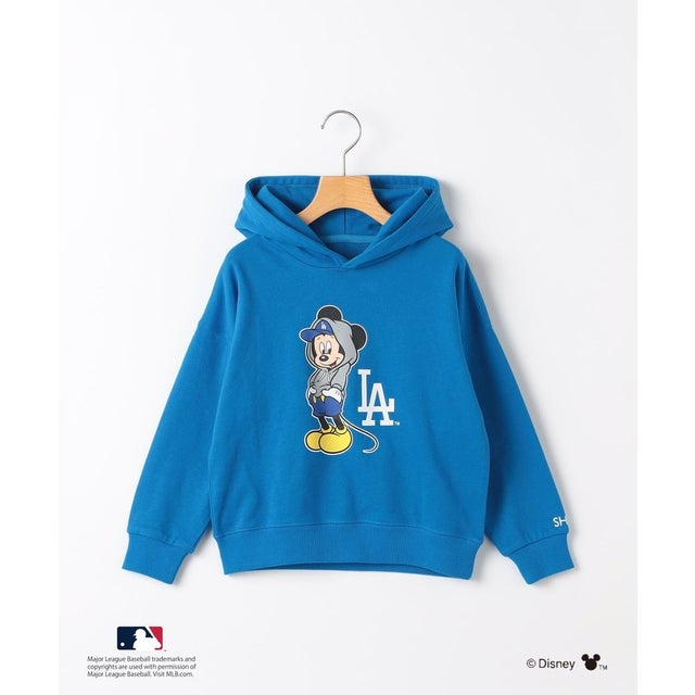 85～95cm / ミッキーマウス【MLB】プリント スウェット パーカ （ブルー）