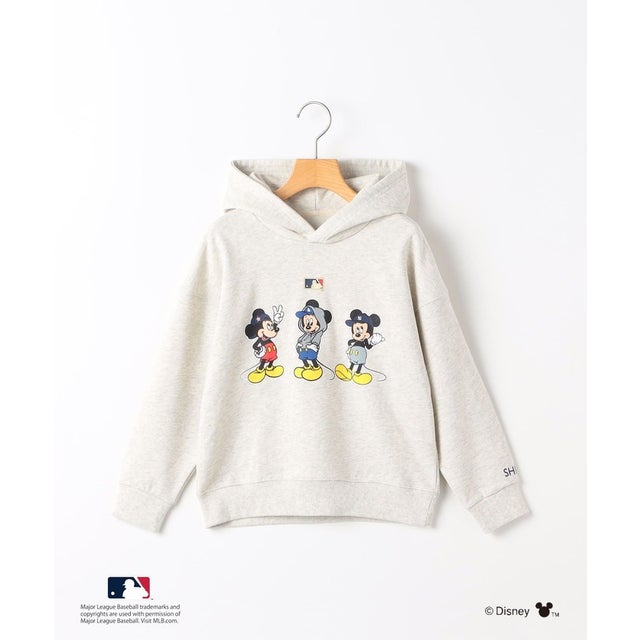 85～95cm / ミッキーマウス【MLB】プリント スウェット パーカ （ナチュラル）