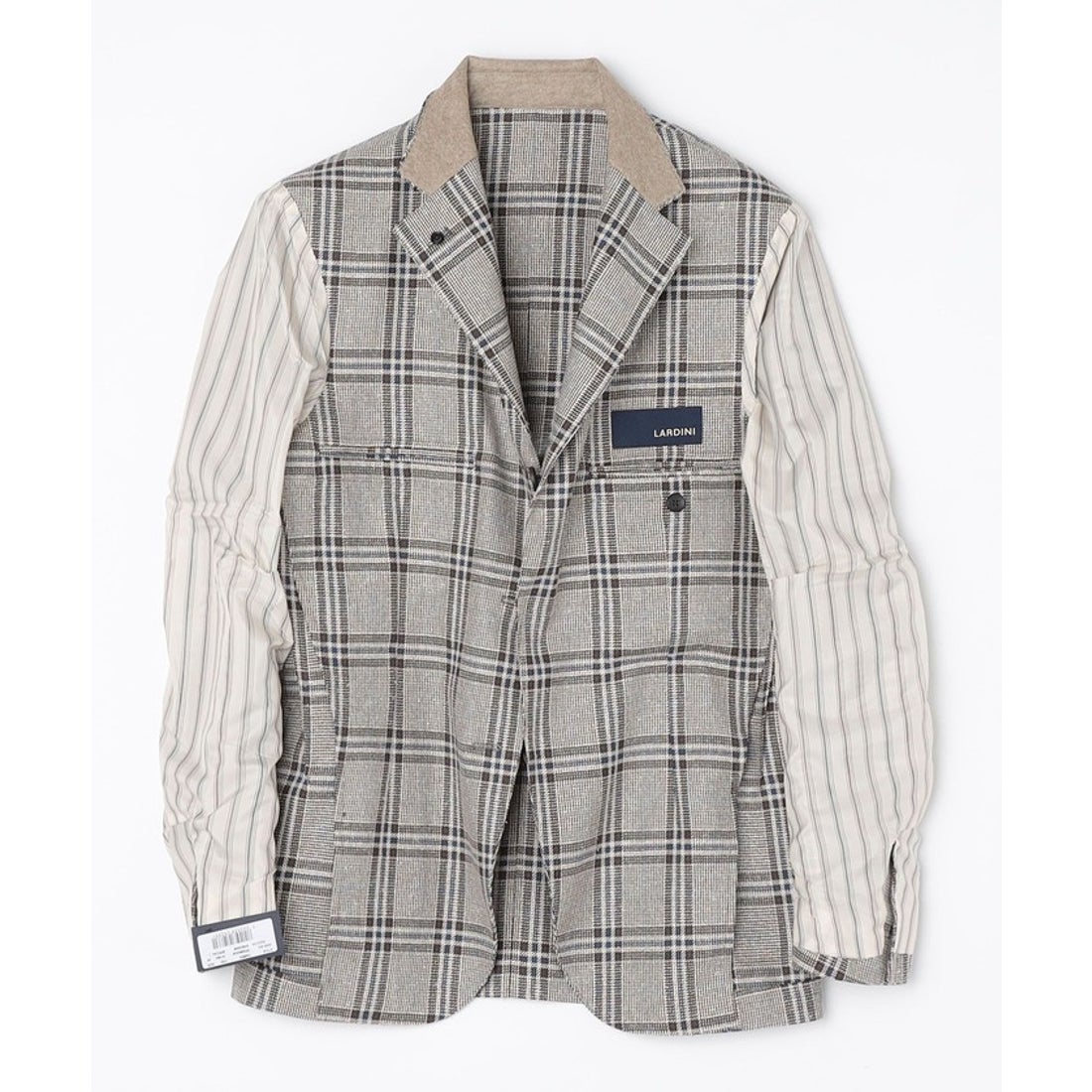 シップス SHIPS LARDINI:オーバー チェック ジャケット （ネイビー 