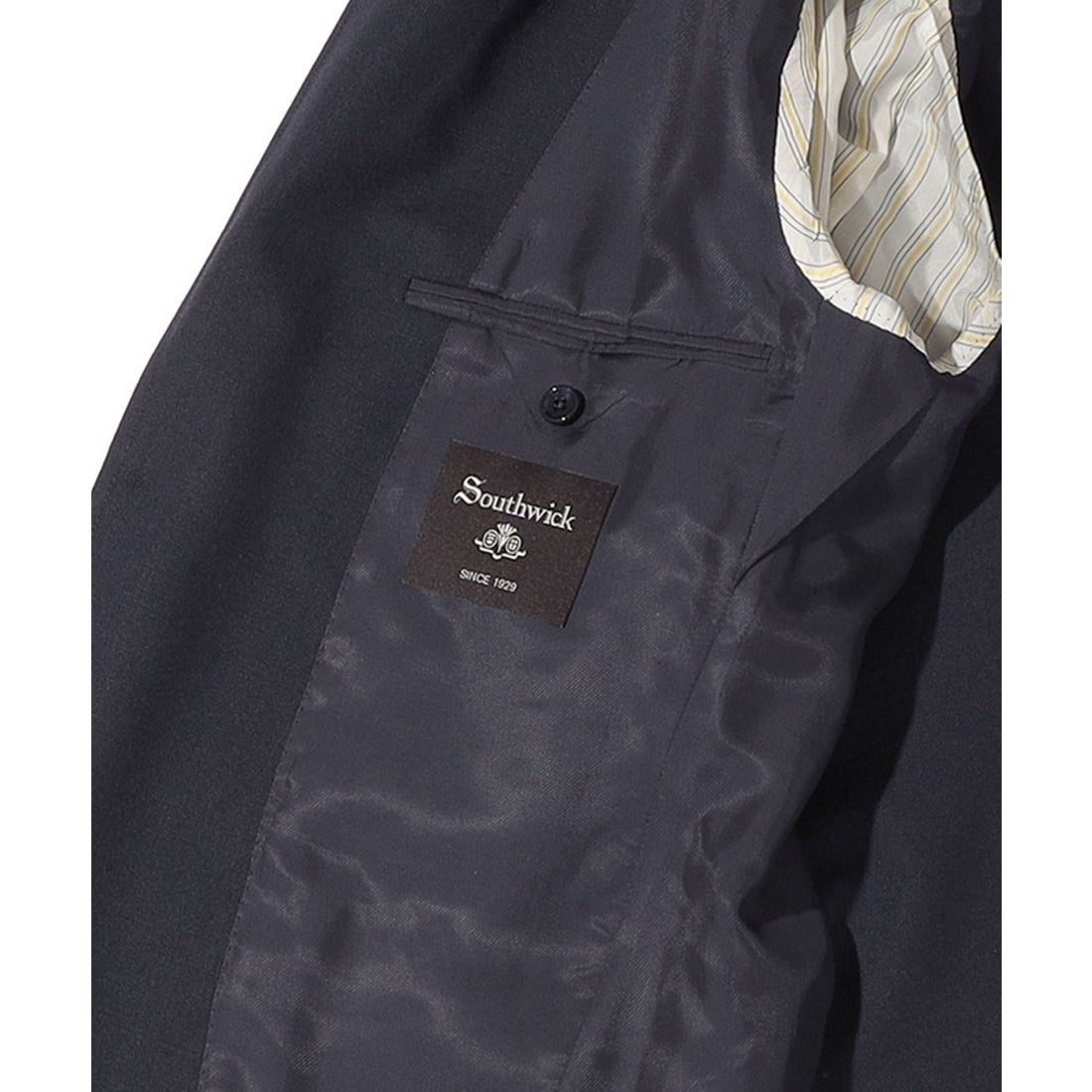 シップス SHIPS Southwick Gate Label: ウール ネイビー ブレザー 