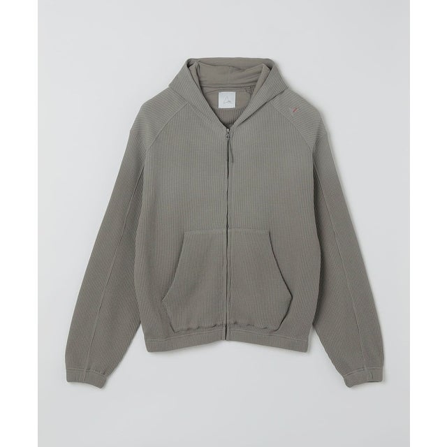 ROA: SUN FADED ORGANIC WAFFLE ZIP UP HOODIE （グレー）