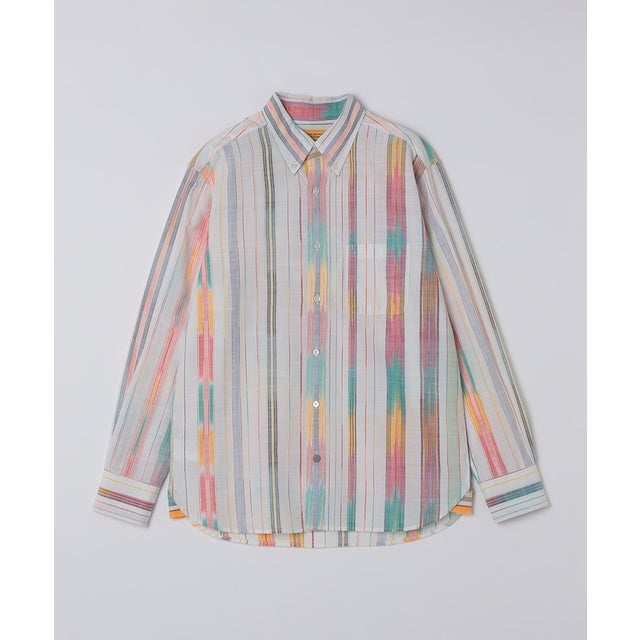 ORIGINAL MADRAS TRADING COMPANY: MULTI STRIPE BD SHIRT （ナチュラル）