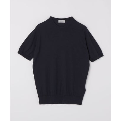 JOHN SMEDLEY: KEMPTON シーアイランド コットン ニット Tシャツ （ネイビー）｜詳細画像