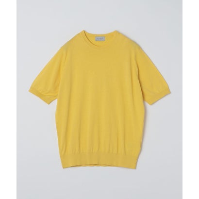 JOHN SMEDLEY: KEMPTON シーアイランド コットン ニット Tシャツ （イエロー）｜詳細画像