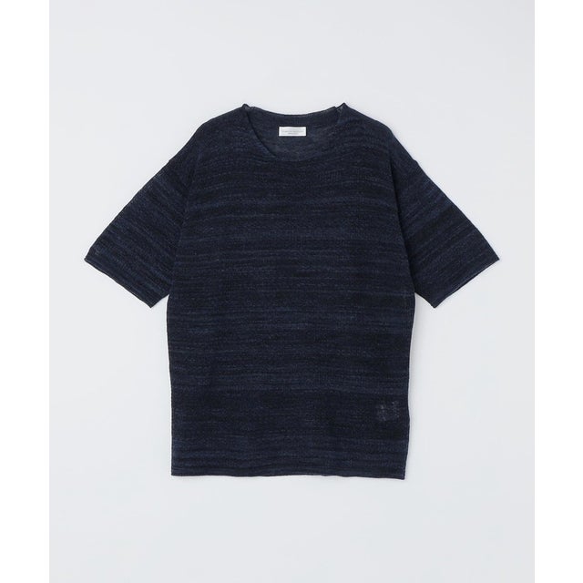 roberto collina: MELANGE KNIT TEE （ネイビー）
