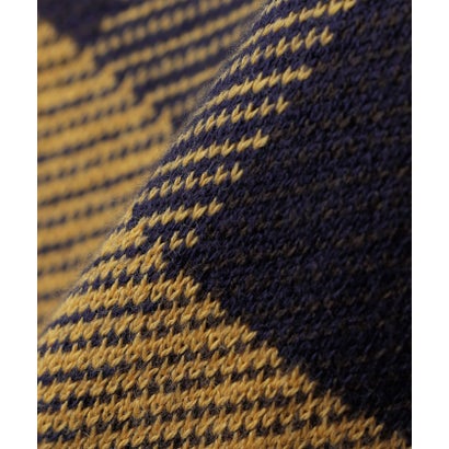 〈洗濯機可能〉チェック コットンカシミヤ クルーネック 26AW （オレンジ）｜詳細画像