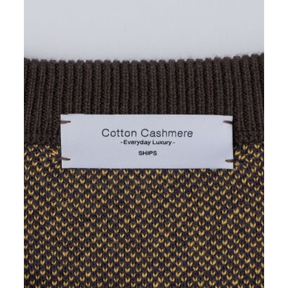 〈洗濯機可能〉チェック コットンカシミヤ クルーネック 26AW （グリーン）｜詳細画像