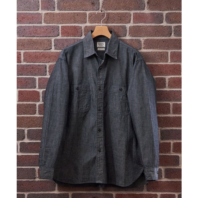 AUTHENTIC: シャンブレー ワーク シャツ （ネイビー）