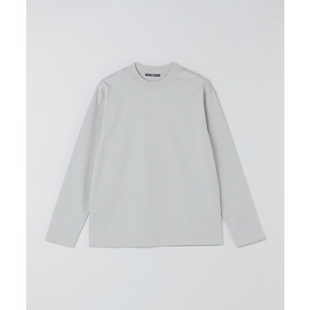 : ハイゲージ クルーネック ロングスリーブ Tシャツ （ライトグレー）