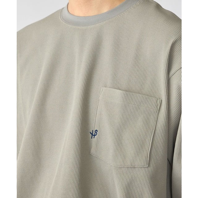 【WEB限定】〈吸水速乾〉マルチファンクション ワッフル ポケット ロングスリーブTシャツ （グレー）