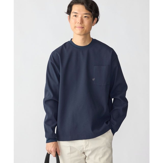 【WEB限定】〈吸水速乾〉マルチファンクション ワッフル ポケット ロングスリーブTシャツ （ネイビー）