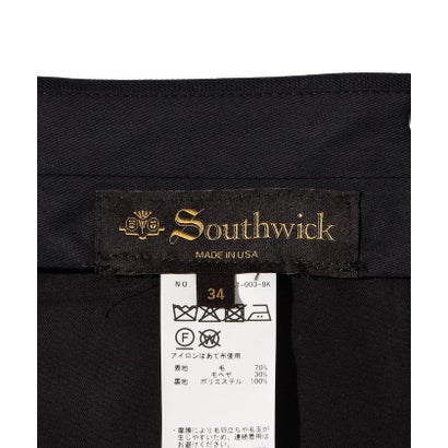 Southwick: CHATHAM ウール モヘヤ 2プリーツ トラウザーズ （ブラック）｜詳細画像
