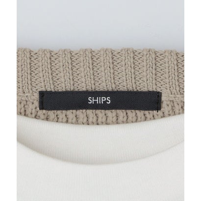 シップス SHIPS 【WEB限定】レイヤード ヘンリーネック ロングスリーブ ニット （ネイビー）｜詳細画像