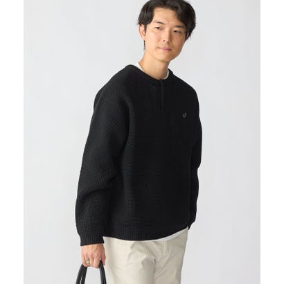 シップス SHIPS 【WEB限定】レイヤード ヘンリーネック ロングスリーブ ニット （チャコールグレー）｜詳細画像