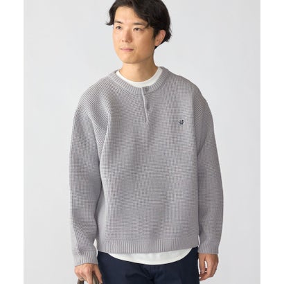 シップス SHIPS 【WEB限定】レイヤード ヘンリーネック ロングスリーブ ニット （チャコールグレー）｜詳細画像