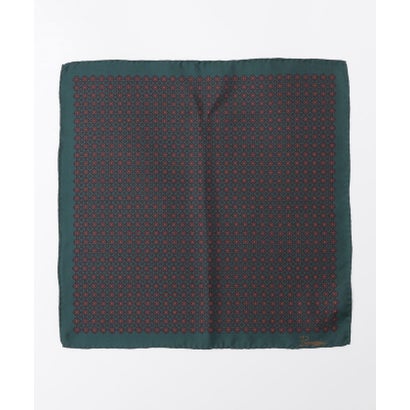 Puccini: メダリオン プリント チーフ （ダークグリーン）｜詳細画像