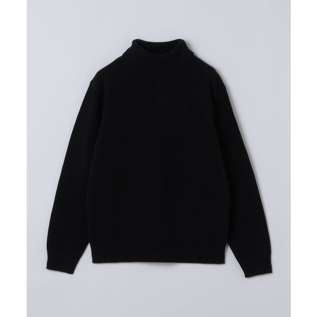 〈手洗い可能〉7ゲージ ウール カシミヤ タートルネック プルオーバー （ブラック）